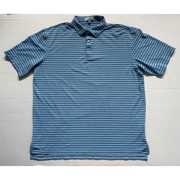 Peter Millar Other - Peter Millar Summer Comfort Men's XL Blue Striped Performance Golf Polo Shirt